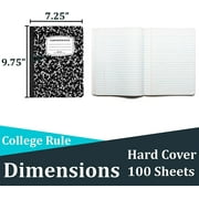Composition Notebooks, College Ruled Composition Notebook, Hard Cover Marble Composition Notebook, 100 sheets, 200 Pages 48, College Ruled