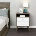 thumbnail image 3 of Allora Mid Century Modern 2-Drawer Nightstand in Gray & White, 3 of 3