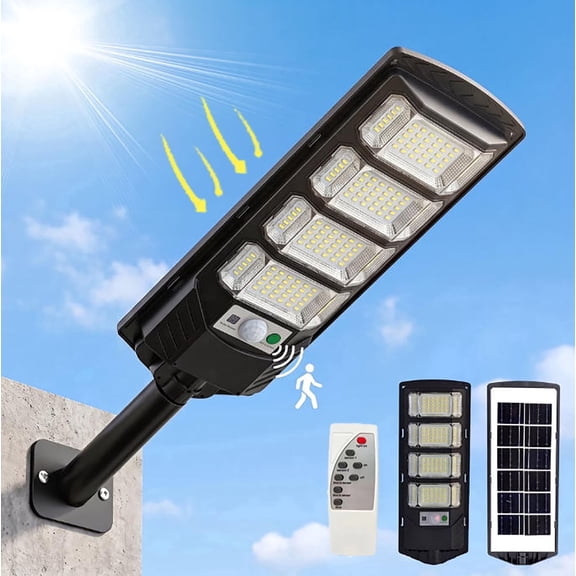 AZSHOP Solar Street Lights Outdoor, Solar Lights for Sheds, Waterproof with Motion Sensor for Parking Lot, Exterior Wall, Patio, Yard, Deck, Garden