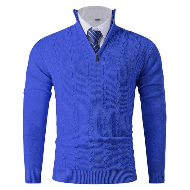 Blusa y camisa de manga larga con cuello alto para hombre, jersey deportivo de manga larga con bolsillo y cuello alto de color liso a la moda, sudadera de poliéster para hombre.