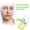 thumbnail image 2 of Oil Control Blotting Paper with Powder Puff Portable Matte Finish Pressed Powder For All Skin Types Long Lasting Makeup Travel Size, 2 of 8
