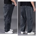 thumbnail image 4 of Men's Plus Size Loose Fit Straight Leg Jeans, Wide Leg Casual Denim Pants for Street Style Fashion, Comfortable and Roomy Trousers for Everyday Relaxed Wear and Urban Outfits Grey XXL, 4 of 4