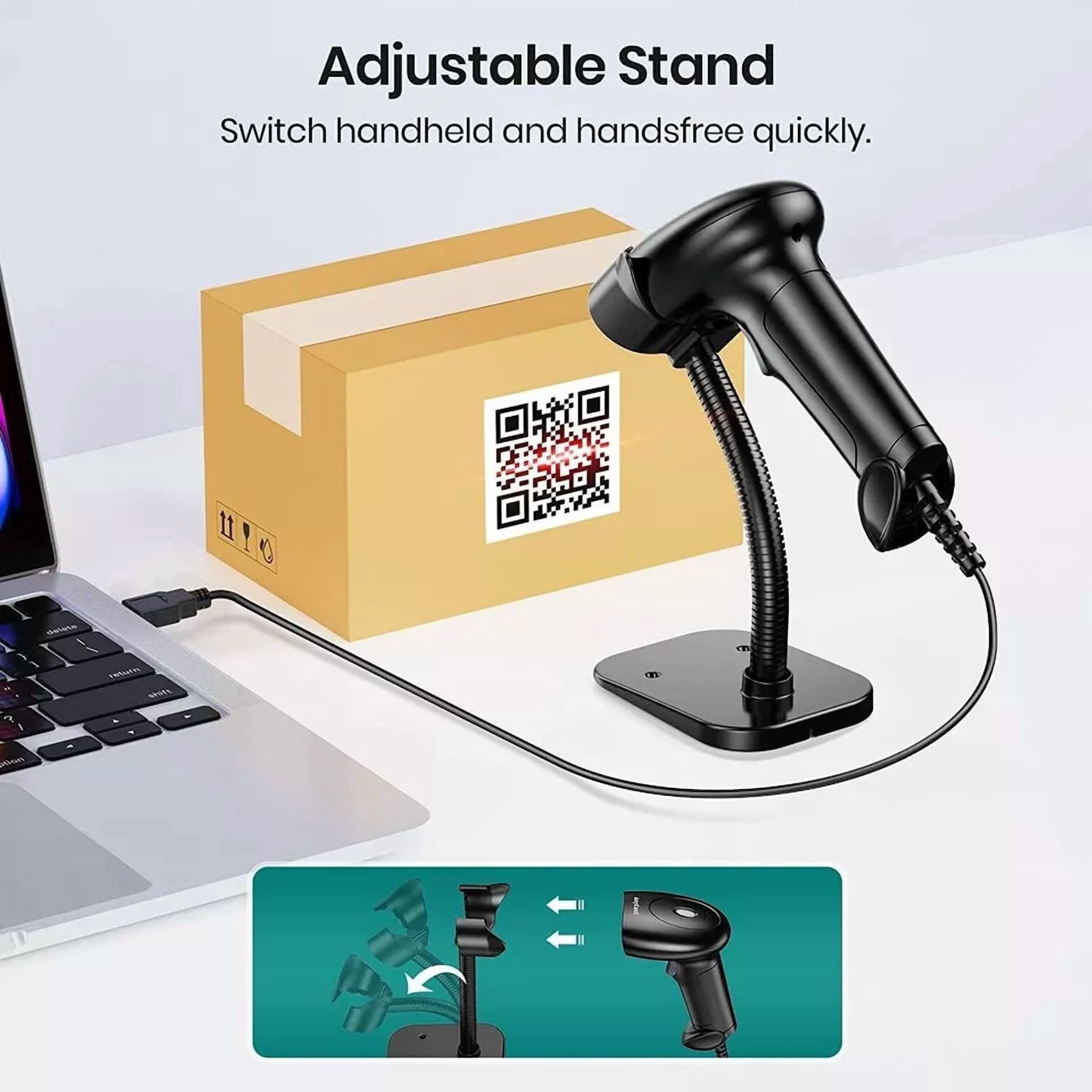 CRESTIN- Anyeast Barcode Scanner W/Stand 2D 1D Qr Code Usb Wired Automatic 3Moudles Pos