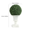thumbnail image 2 of Set of 2 Artificial Boxwood Topiary Ball Trees 27" with Lights, UV-Resistant Faux Evergreen Shrubs in White Base for Outdoor and Indoor Garden, Porch, Patio, or Home Decor, 2 of 6