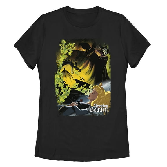 Women's Sleeping Beauty Aurora's Danger  Graphic Tee Black Medium