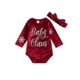 thumbnail image 1 of FAROOT Christmas Sparkly Letter  Snowflake Pattern Playsuit + Headband, 1 of 8