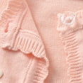 thumbnail image 5 of HAOTAGS Girls Short-Length Knitted Cardigan with Bow Detail Casual One-Button Open Front Cover Up Jacket Pink Size 1T, 5 of 7