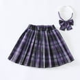 thumbnail image 4 of UQJfacai Girls Pleated Tennis Skirt School Uniform Skater Skirt Striped Elastic Waist A-line Casual Mini Skirt Athletic Golf Skorts 5-15 Years, 4 of 4