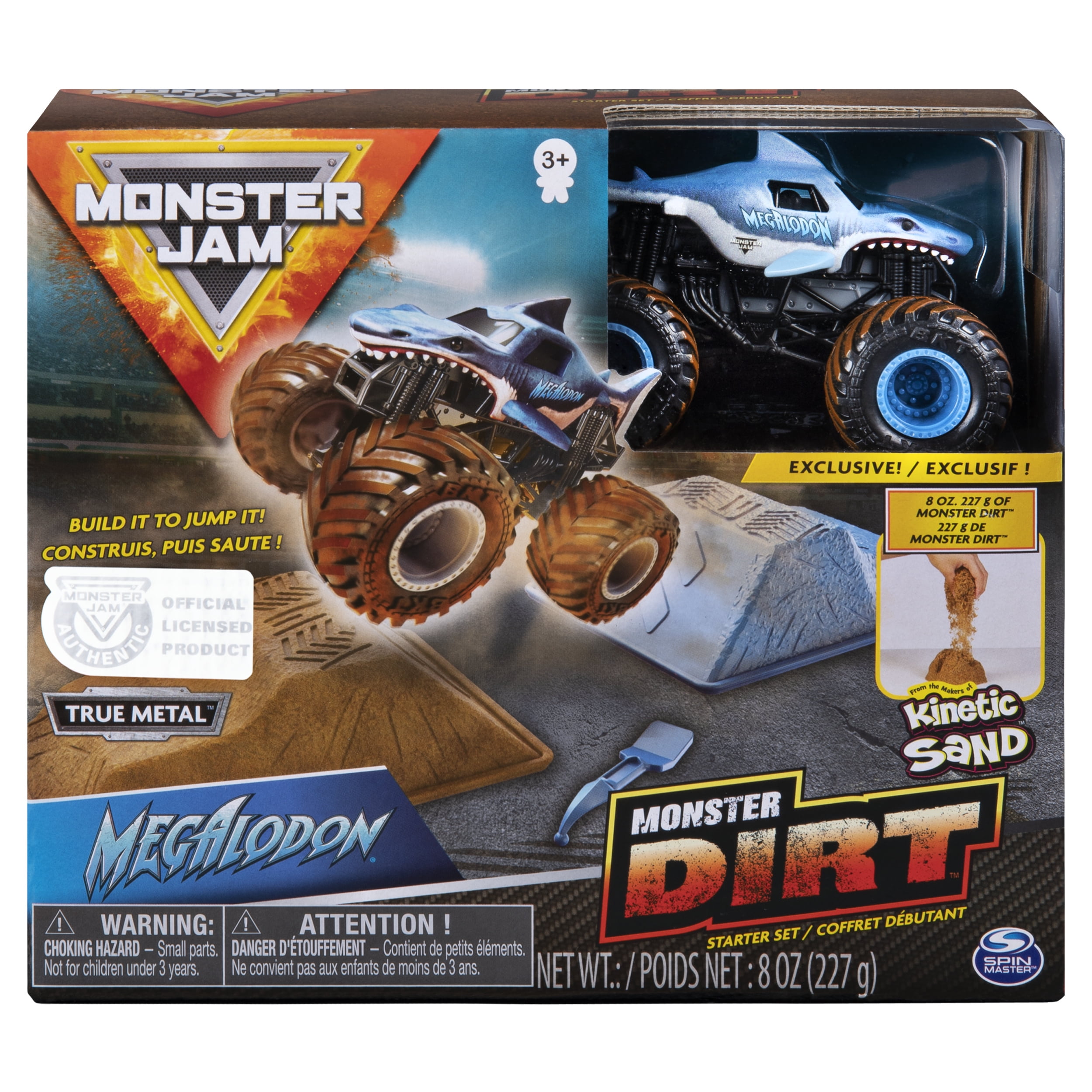 Monster Jam, Megalodon Monster Dirt Starter Set, Featuring 8oz of