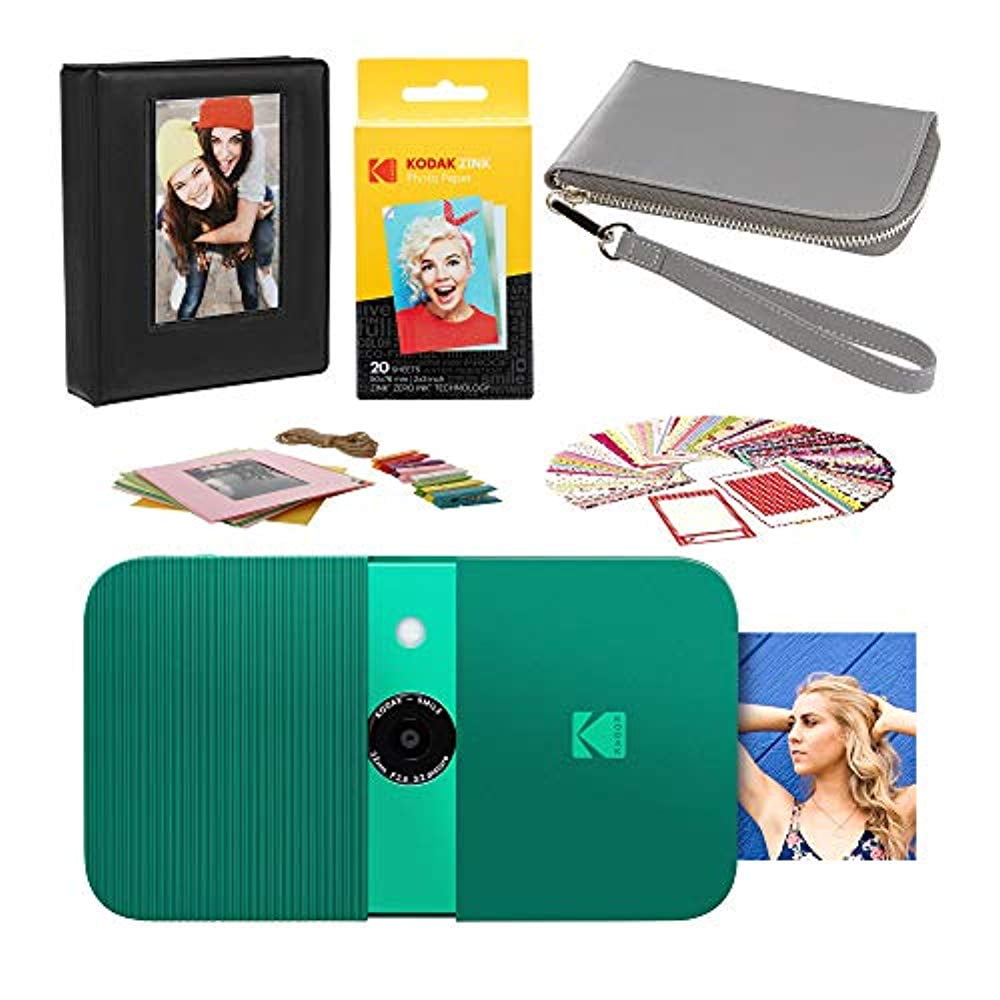 KODAK Smile Instant Print Digital Camera (Green) Carrying Case Kit
