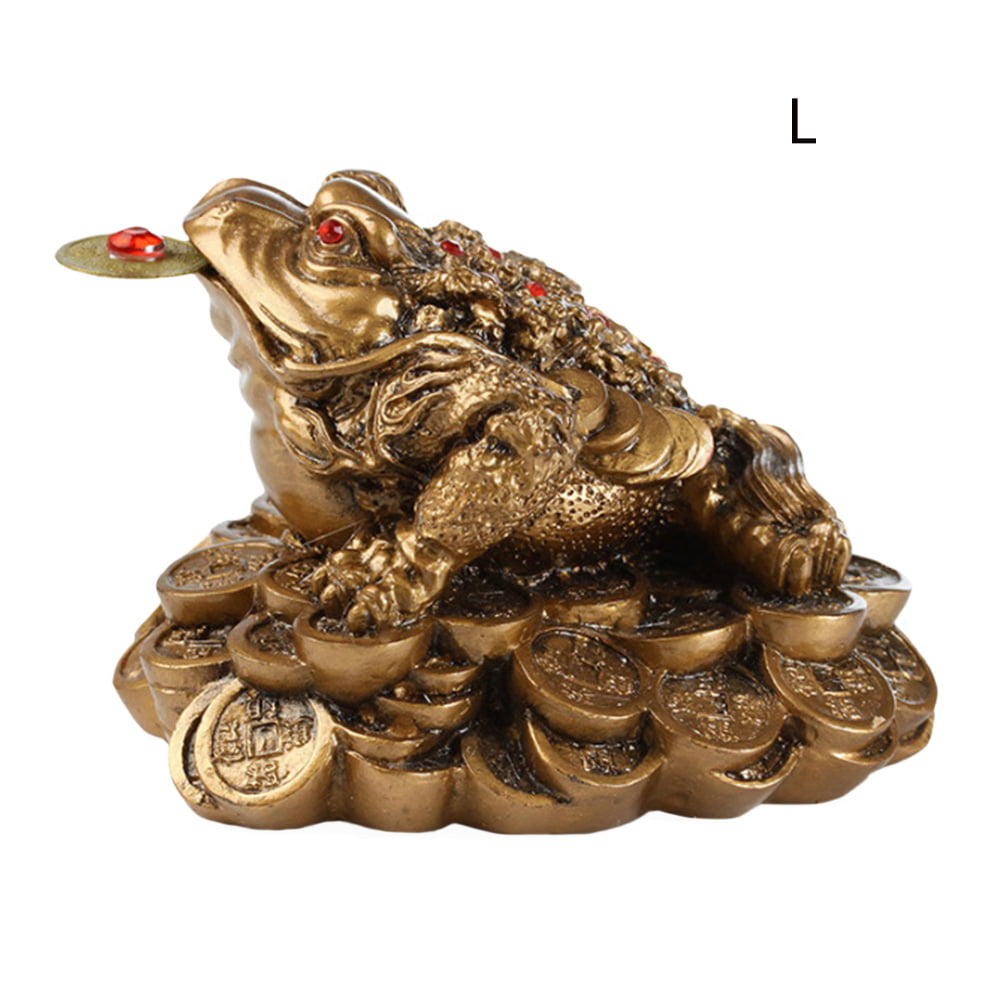 Chinese Money Lucky Fortune Three Legged Frog Toad Table Decor 5.5cm Gold 