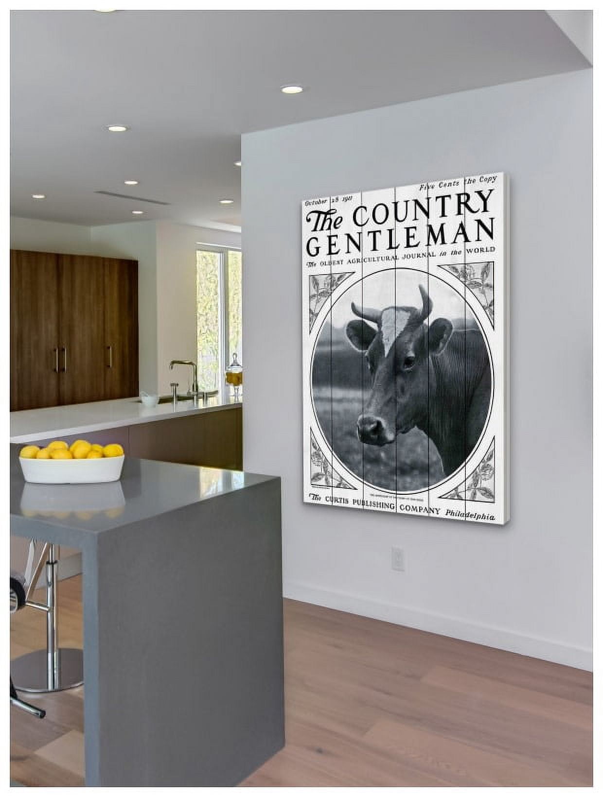 Marmont Hill "CG Cow" Painting Print on White Wood
