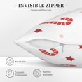thumbnail image 5 of Square Throw Pillow Covers with Core, Christmas Cane Candy Red Print Pillows for Sofa Beds, 18"x18", 5 of 9