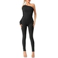thumbnail image 2 of INSPIRE CHIC Women's Off-Shoulder Bodysuit Shapewear Slim Fit Soft Breathable Long-Sleeved Full Length Jumpsuit, 2 of 6