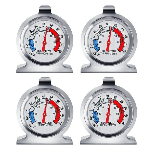 4Pc Refrigerator Thermometer, with Red Indicator Thermometer for