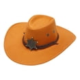 thumbnail image 2 of Western Cowboy Hat for Men Women Style with Star Buckle Decoration Cowboy Vest for Men Cowboy Hat 7 1/8 Sombrero Hats Party Pack Rancher Hat College Party Hat Girls Cowboy Hat Hat Cow Boy Hat Cover, 2 of 3