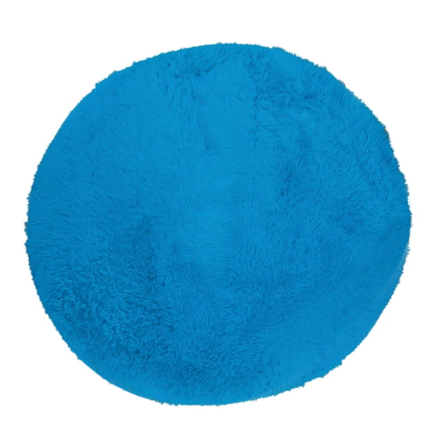 Tapete Decorativo redondotipo Shag 1 Metro de diámetro Fibra Larga Suave y Caliente Ideal para Sala recamara ilios innova Aqua
