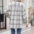 thumbnail image 2 of Towmus Womens Flannel Plaid Shirts Roll Up Long Sleeve Mid-Long Casual Boyfriend Shirts with Pockets, 2 of 9