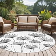 thumbnail image 4 of Black Dandelion Round Area Rug 7Ft Washable Circle Rugs for Dorm Laundry Room, Country Modern Minimalist Flower Non-Slip Carpet Floor Mats Indoor Outdoor Carpet Runner Aesthetic Home Decor, 4 of 8