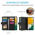 thumbnail image 3 of Wallet Case for Samsung Galaxy A13 5G,Dteck Retro 9 Card Holder Slots Zipper Pocket Handbag Case PU Leather Magnetic Closure Kickstand with Wrist Strap TPU Shockproof Flip Case,Black, 3 of 8