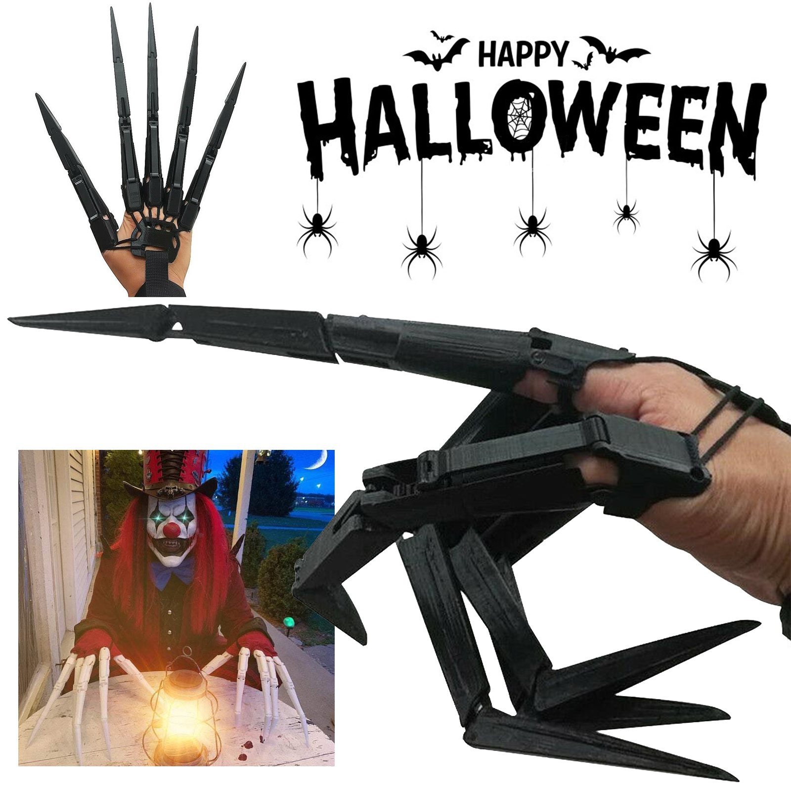 Halloween Articulated Fingers 3D Articulated Finger Extensions Cosplay