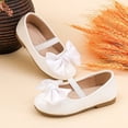 thumbnail image 5 of newwalpole Girls Dress Shoes Toddler Little Kid Flats Mary Jane School Bowknot Flower Girl Party Ballerina Flat Shoes White for Size 6, 5 of 9