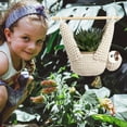 thumbnail image 7 of Sloth Gift Sloth Hook Suitable For Succulent Pots Hanging Flower Pots Suitable For Couples Home Decoration Flower Pot (1 Sloth Bear Small Flower Pot+Wooden Stick+Rope), 7 of 7