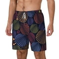 thumbnail image 2 of Uemuo Colorful Shells Pattern Mens Swim Trunks Quick Dry Board Shorts with Mesh Lining, Stretch Beach Shorts Quick Dry No-Chafing Board Shorts-Medium, 2 of 9