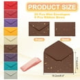 thumbnail image 2 of Uxcell 20 Pack Greeting Card Envelopes with Ribbon Bow, 6.4" x 4.5" Tiny Items Storage Vintage Cute Present Card Holder for Wedding Greeting Party Postcards, Brown, 2 of 7