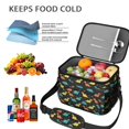 thumbnail image 5 of Dinosaur and Geometric Black Pattern Insulated Lunch Box for Women Men, Medium Leakproof Cooler Bag with Adjustable Strap, 10"x6.7"x8", 5 of 6
