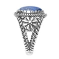 thumbnail image 4 of Sterling Silver Denim Lapis Concha Flower Ring, Sizes 5 to 10, 4 of 11