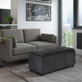 thumbnail image 2 of Trent Home Faux Air Leather Rectangular Storage Ottoman in Black, 2 of 7