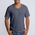 thumbnail image 2 of Mens Traditional Lightweight Short Sleeve T-Shirt with Exquisite Button Closure Design for Casual Wear, 2 of 5