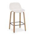 thumbnail image 1 of Bouclair White Plastic and Wood Metal Veneer Counter Stool, 1 of 9