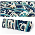 thumbnail image 2 of XXL Large Gaming Mouse Pad,Japanese Blue and White Wave Extended Desk Pad Non-Slip Rubber Base 35.4x15.7in with Stitched Edges Waterproof Full Desk Pads Computer Gaming Mousepads for Work/Game/Office, 2 of 6