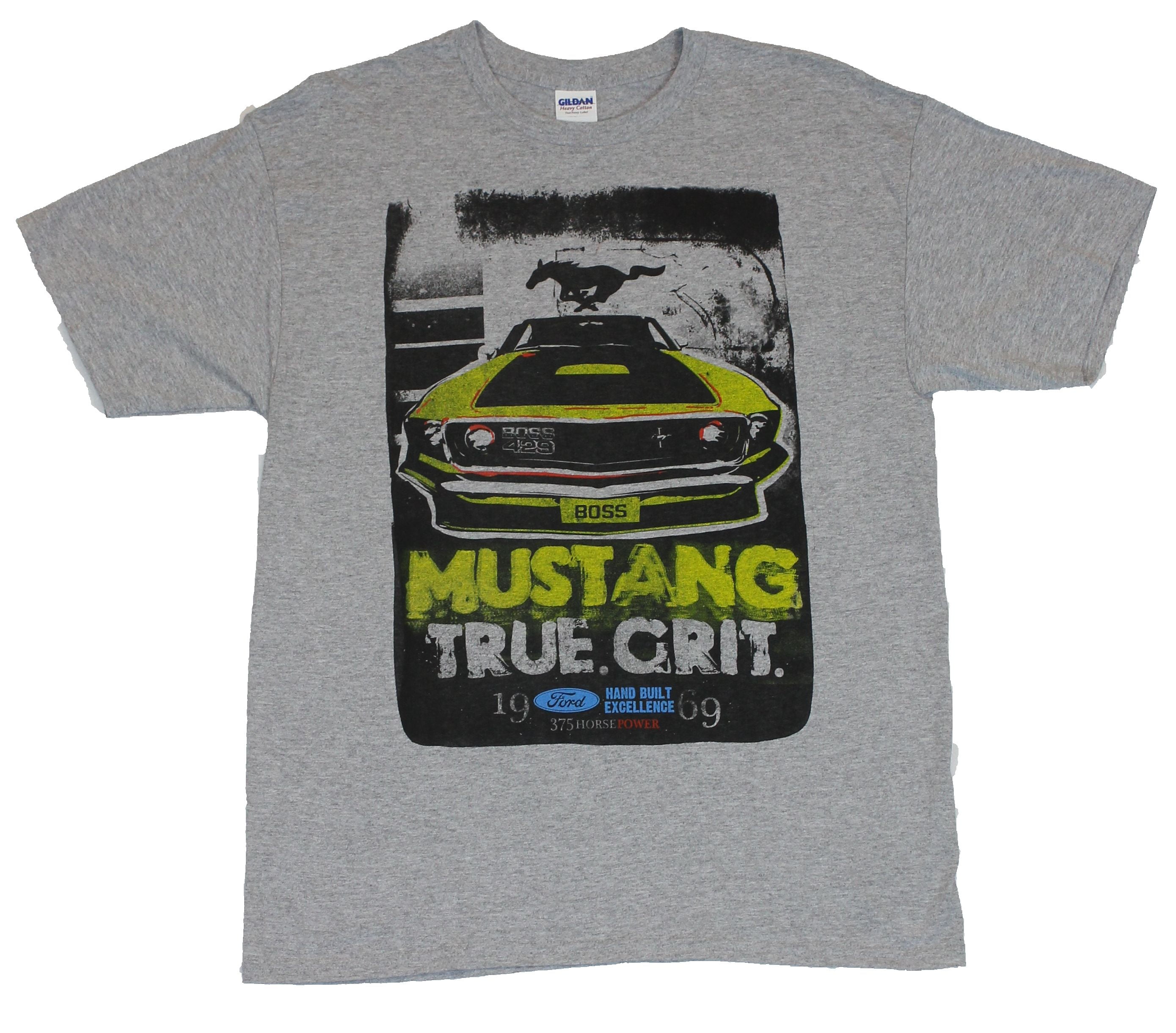 Men/'s Ford Mustang Grey Classic Logo Official Licensed T-Shirt