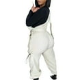 thumbnail image 4 of HXWCHs Women's Solid Jumpsuit, Women's Jumpsuit Wide Strap Fuzzy Drawstring Jogger Overalls with Pockets for Fall and Winter Comfort XXL White, 4 of 7
