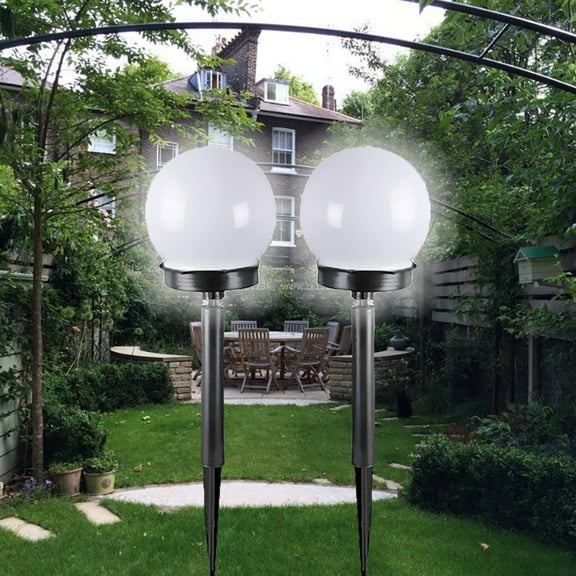 2Pcs Solar LED Garden Lights - Auto On/Off at Dusk, Waterproof Outdoor Pathway Lighting for Yard, Patio & Walkways | 10" Tall | Solar Powered with Rechargeable Battery | Energy Saving Landscape Lamp
