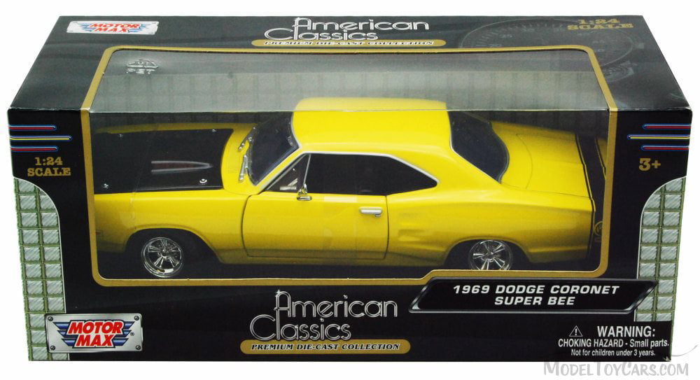 G LGB 1:24 Scale Yellow Dodge Coronet Superbee 1969 Motormax Diecast Model Car 