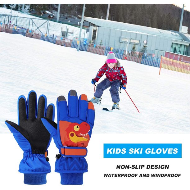Guantes de esquí para ni?os, guantes de esquí para ni?os y ni?as, cálidos guantes de invierno, resistentes al viento, transpirables, para snowboard, ciclismo, equitación, patinaje, ni?os, ni?as de 4 a 6 a?os, azul, un par XianweiShao 8390612822834