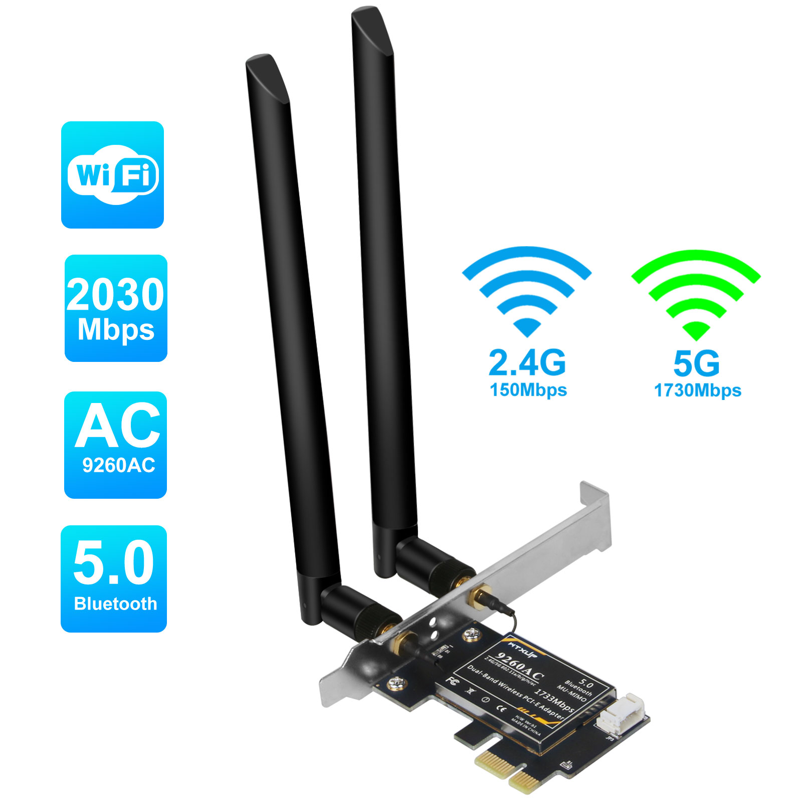 WiFi Card for PC | Wireless PCIE WiFi Card | Max 2030Mbps with