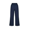 thumbnail image 5 of FAIWAD Women's Wide Leg Pants High Elastic Waisted Button Business Work Trousers Long Straight Pants, 5 of 6