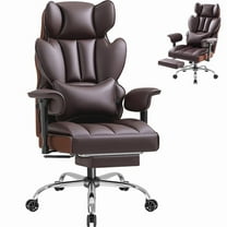 Homall Ergonomic Executive Office Desk Chair 500 lbs Capacity High Back with Footrest Lumbar Support Reclining Adjustable Height & Swivel Wheels,Brown