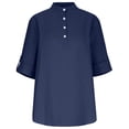 thumbnail image 4 of Mens Cotton Linen Shirt, Short Sleeve Shirts for Men Summer Casual Lightweight Solid Color Button Up T-Shirts, 4 of 6