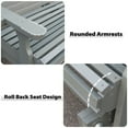 thumbnail image 2 of 2-Person Outdoor Glider Bench - 800lb Capacity, All-Weather Wooden Rocking Chair with Cup Holders, Grey, 2 of 6