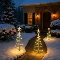 Japceit Solar Christmas Tree Light, 8 Lighting Mode Warm Color LED, Weatherproof Outdoor Decor for Garden, Patio, Holiday Display