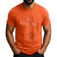 thumbnail image 2 of Men's Crew Neck Short-Sleeve T-Shirt With Red Root & Letter Design Casual Daily Wear Durable Comfortable Fabric All-Season Basic Tops,Saffron,M, 2 of 4