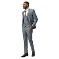 thumbnail image 2 of Mens Windowpane Plaid 3 Piece Suit Set Hybrid Fit Notch Lapel, 2 of 4