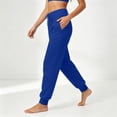thumbnail image 5 of Women's Fleece Sweatpants Winter High Waisted Joggers Athletic Pants Casual Fall Drawstring Trousers with Pockets,Royal Blue 3XL, 5 of 8