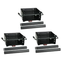 Pilot Rock Park Style Outdoor BBQ Charcoal Grill & Post, Black (3 Pack)